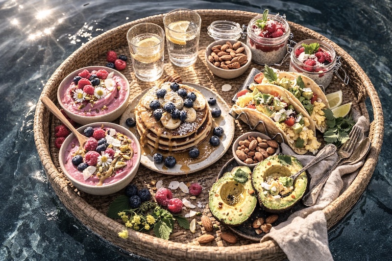 floating_board_breakfast_gesund_vegan_stoffwechsel_longevity_whirlpool_biohacking_tauberchalet